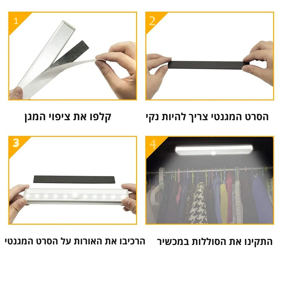 תאורת לד אלחוטית לפוסטר